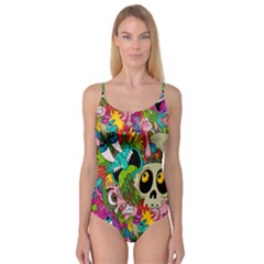 Crazy Illustrations & Funky Monster Pattern Camisole Leotard  by Ket1n9