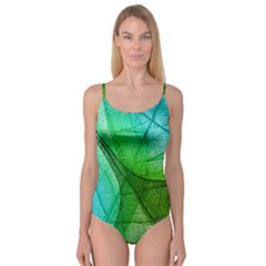 Sunlight Filtering Through Transparent Leaves Green Blue Camisole Leotard  by Ket1n9