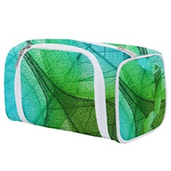 Sunlight Filtering Through Transparent Leaves Green Blue Toiletries Pouch by Ket1n9