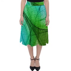 Sunlight Filtering Through Transparent Leaves Green Blue Classic Midi Skirt by Ket1n9