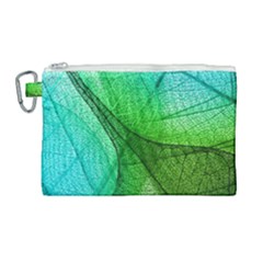 Sunlight Filtering Through Transparent Leaves Green Blue Canvas Cosmetic Bag (large) by Ket1n9