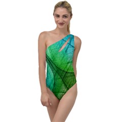 Sunlight Filtering Through Transparent Leaves Green Blue To One Side Swimsuit by Ket1n9