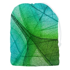 Sunlight Filtering Through Transparent Leaves Green Blue Drawstring Pouch (3xl) by Ket1n9