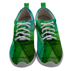 Sunlight Filtering Through Transparent Leaves Green Blue Women Athletic Shoes by Ket1n9