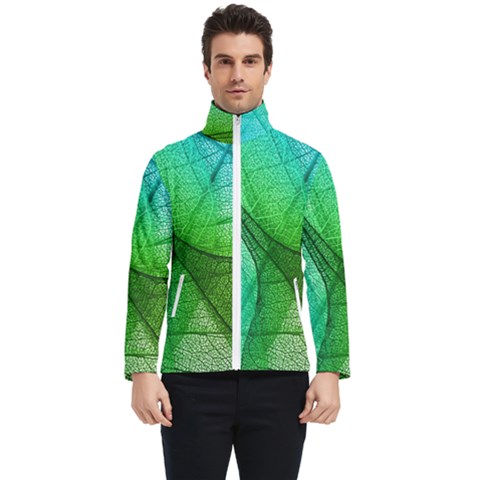 Sunlight Filtering Through Transparent Leaves Green Blue Men s Bomber Jacket by Ket1n9