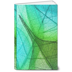 Sunlight Filtering Through Transparent Leaves Green Blue 8  X 10  Softcover Notebook by Ket1n9