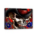 Confederate Flag Usa America United States Csa Civil War Rebel Dixie Military Poster Skull Mini Canvas 7  x 5  (Stretched) View1