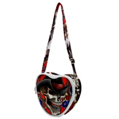 Confederate Flag Usa America United States Csa Civil War Rebel Dixie Military Poster Skull Heart Shoulder Bag