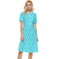 Pattern-background-texture Button Top Knee Length Dress by Ket1n9