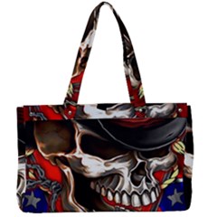 Confederate Flag Usa America United States Csa Civil War Rebel Dixie Military Poster Skull Canvas Work Bag