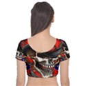 Confederate Flag Usa America United States Csa Civil War Rebel Dixie Military Poster Skull Velvet Short Sleeve Crop Top  View2