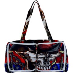 Confederate Flag Usa America United States Csa Civil War Rebel Dixie Military Poster Skull Multi Function Bag