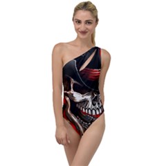 Confederate Flag Usa America United States Csa Civil War Rebel Dixie Military Poster Skull To One Side Swimsuit