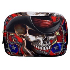 Confederate Flag Usa America United States Csa Civil War Rebel Dixie Military Poster Skull Make Up Pouch (Small)