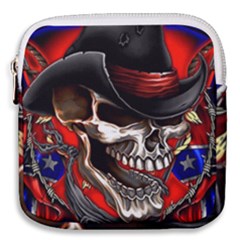 Confederate Flag Usa America United States Csa Civil War Rebel Dixie Military Poster Skull Mini Square Pouch