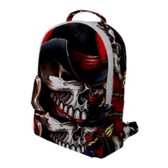 Confederate Flag Usa America United States Csa Civil War Rebel Dixie Military Poster Skull Flap Pocket Backpack (Large)