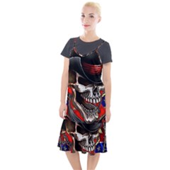 Confederate Flag Usa America United States Csa Civil War Rebel Dixie Military Poster Skull Camis Fishtail Dress