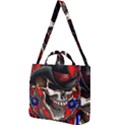 Confederate Flag Usa America United States Csa Civil War Rebel Dixie Military Poster Skull Square Shoulder Tote Bag View1