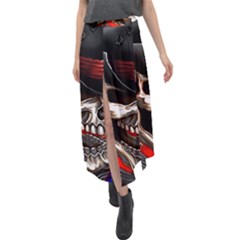 Confederate Flag Usa America United States Csa Civil War Rebel Dixie Military Poster Skull Velour Split Maxi Skirt