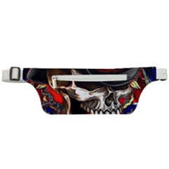 Confederate Flag Usa America United States Csa Civil War Rebel Dixie Military Poster Skull Active Waist Bag