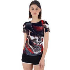 Confederate Flag Usa America United States Csa Civil War Rebel Dixie Military Poster Skull Back Cut Out Sport T-Shirt