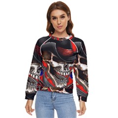 Confederate Flag Usa America United States Csa Civil War Rebel Dixie Military Poster Skull Women s Long Sleeve Raglan T-Shirt