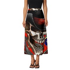 Confederate Flag Usa America United States Csa Civil War Rebel Dixie Military Poster Skull Classic Midi Chiffon Skirt