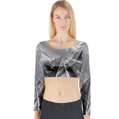 Architecture-skyscraper Long Sleeve Crop Top by Ket1n9