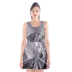 Architecture-skyscraper Scoop Neck Skater Dress by Ket1n9