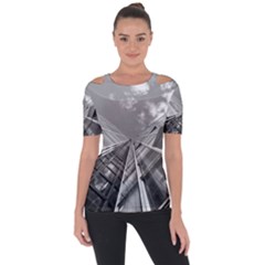 Architecture-skyscraper Shoulder Cut Out Short Sleeve Top by Ket1n9