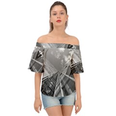 Architecture-skyscraper Off Shoulder Short Sleeve Top by Ket1n9