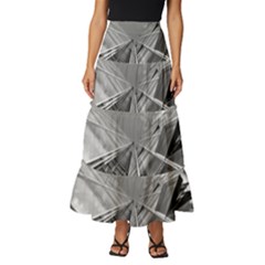 Architecture-skyscraper Tiered Ruffle Maxi Skirt by Ket1n9