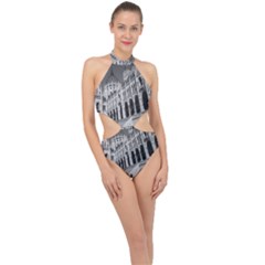 Architecture-parliament-landmark Halter Side Cut Swimsuit by Ket1n9