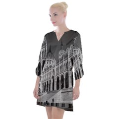 Architecture-parliament-landmark Open Neck Shift Dress by Ket1n9