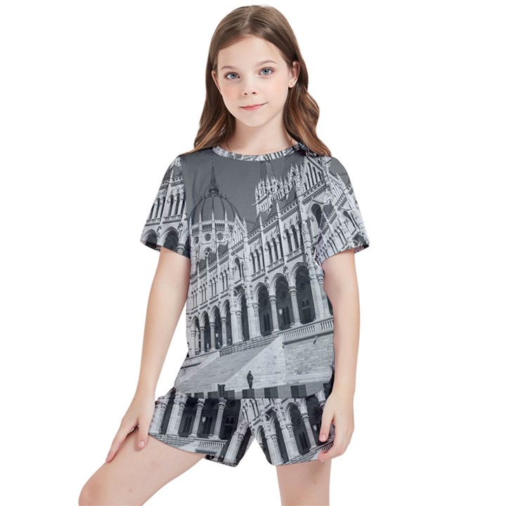 Architecture-parliament-landmark Kids  T-Shirt And Sports Shorts Set