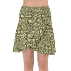 Aligator-skin Wrap Front Skirt by Ket1n9