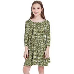 Aligator-skin Kids  Quarter Sleeve Skater Dress by Ket1n9