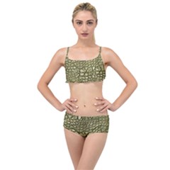 Aligator-skin Layered Top Bikini Set by Ket1n9