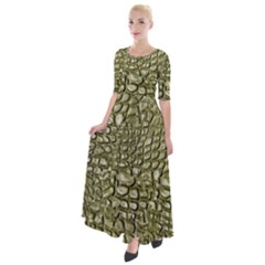 Aligator-skin Half Sleeves Maxi Dress by Ket1n9