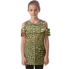 Aligator-skin Fold Over Open Sleeve Top by Ket1n9