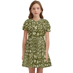 Aligator-skin Kids  Bow Tie Puff Sleeve Dress by Ket1n9