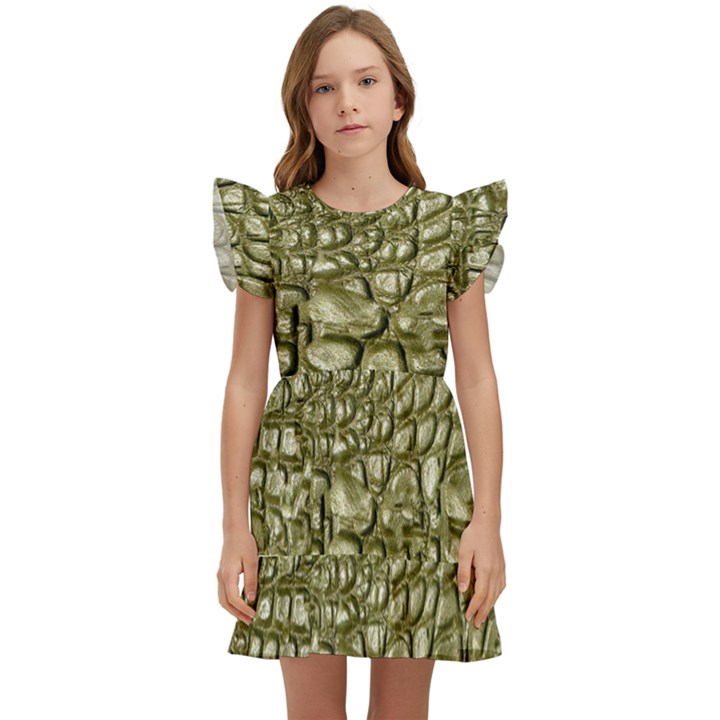 Aligator-skin Kids  Winged Sleeve Dress