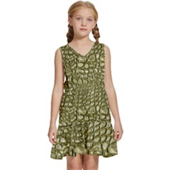 Aligator-skin Kids  Sleeveless Tiered Mini Dress by Ket1n9