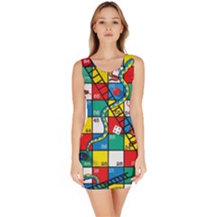 Snakes And Ladders Bodycon Dress by Ket1n9