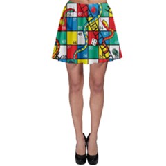 Snakes And Ladders Skater Skirt by Ket1n9