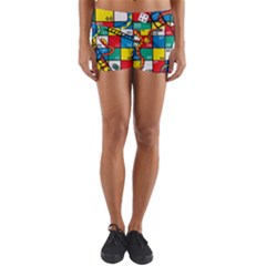 Snakes And Ladders Yoga Shorts by Ket1n9