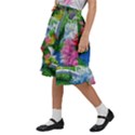 Swan Bird Spring Flowers Trees Lake Pond Landscape Original Aceo Painting Art Kids  Ruffle Flared Wrap Midi Skirt View2