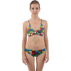 Snakes And Ladders Wrap Around Bikini Set by Ket1n9