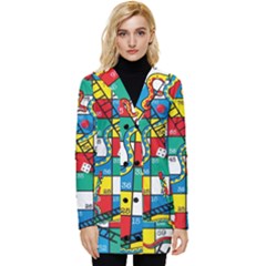 Snakes And Ladders Button Up Hooded Coat  by Ket1n9