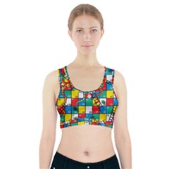 Snakes And Ladders Sports Bra With Pocket by Ket1n9